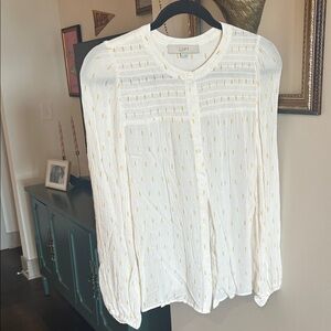 LOFT Cream and Gold Blouse